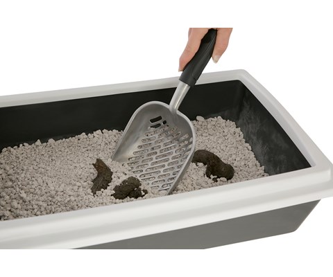 Kattespade til toalett svart