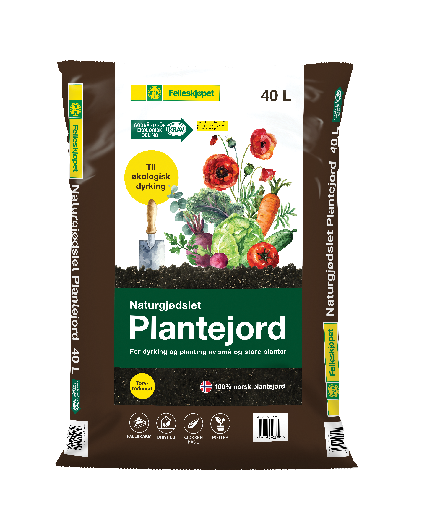 Plantejord naturgjødslet 40 L pall à 48 sekker