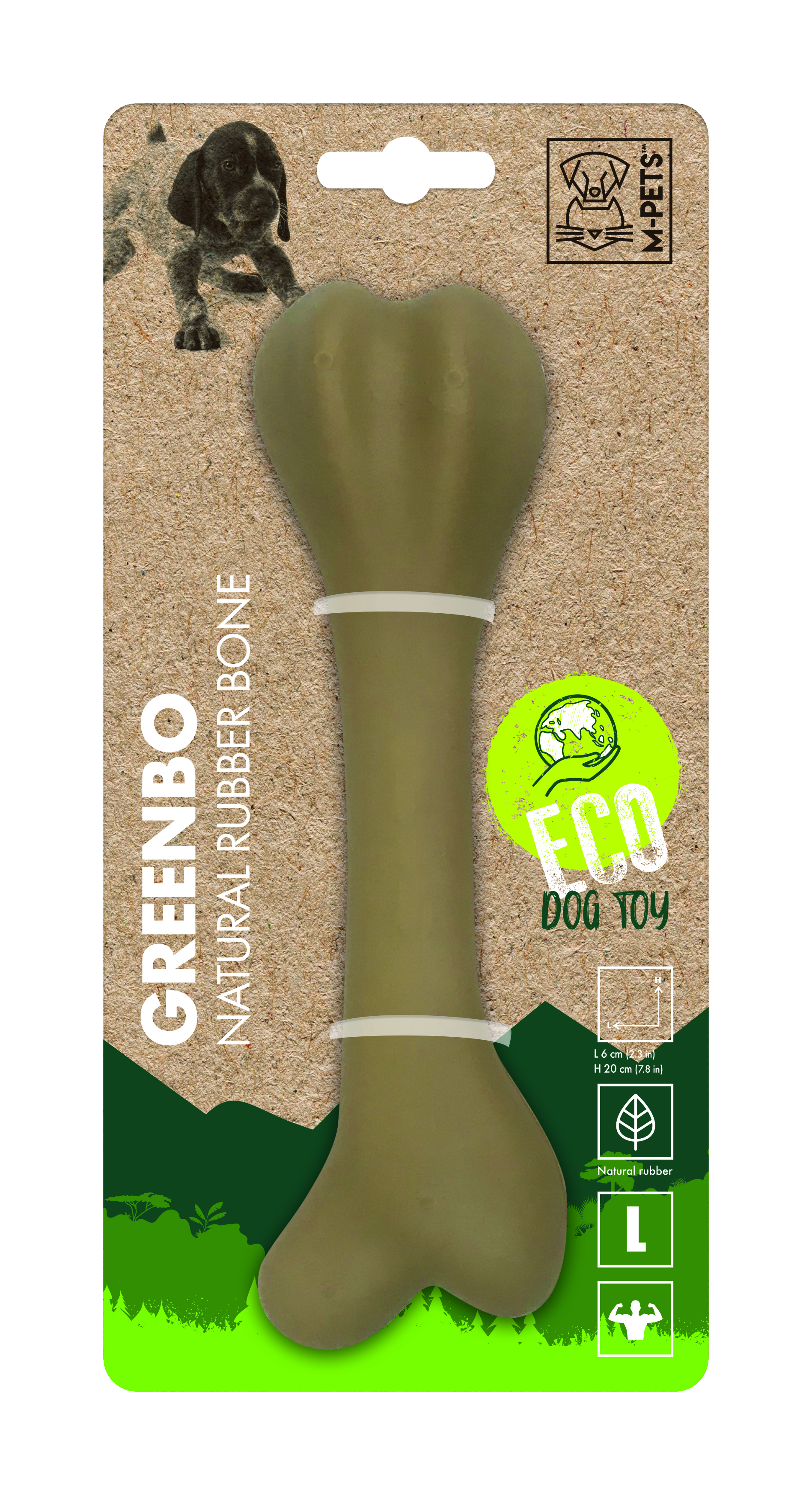 Hundeleke Greenbo gummiben L