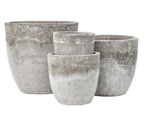 Blomsterpotte Capri sett à 4 stk hvit