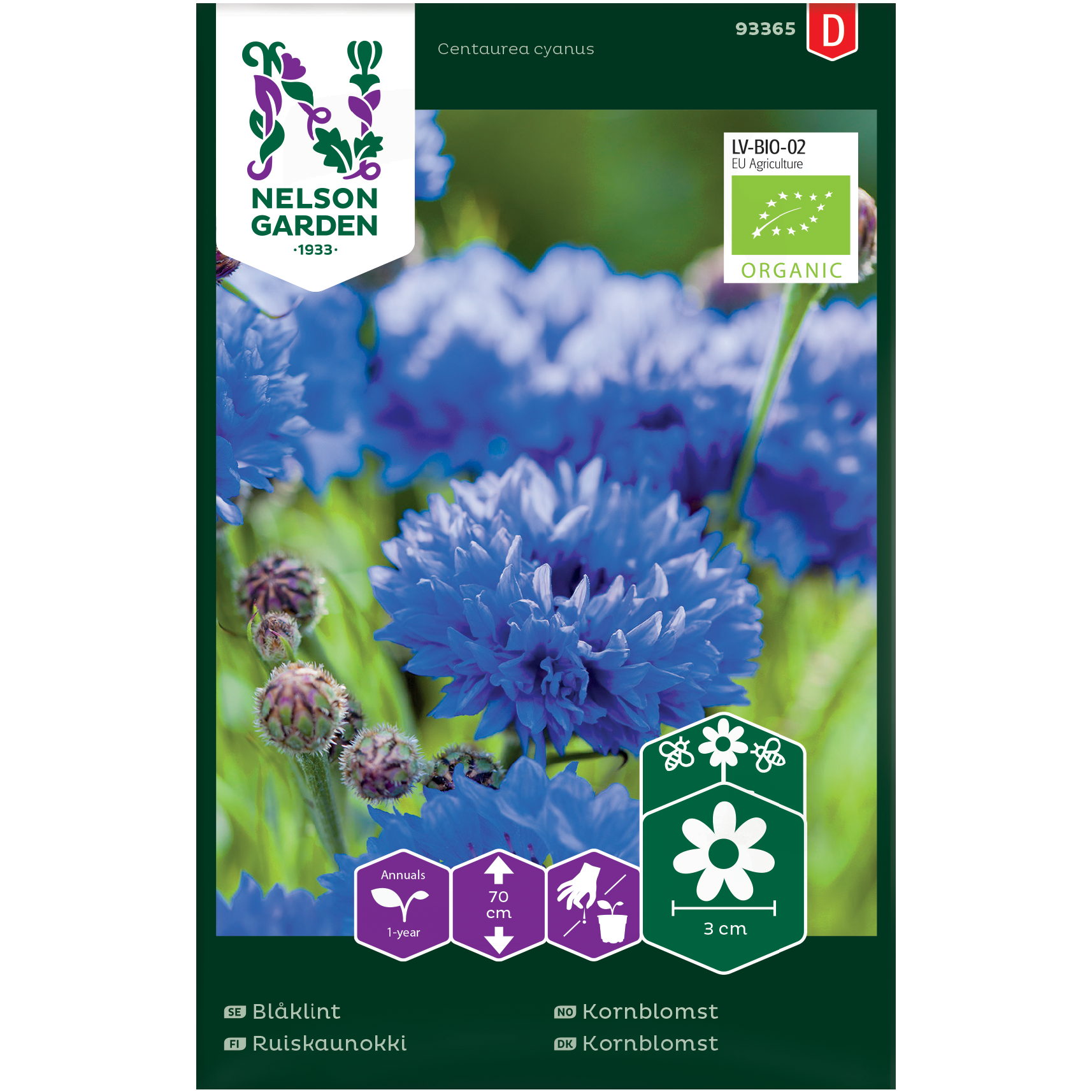 Frø kornblomst økologisk