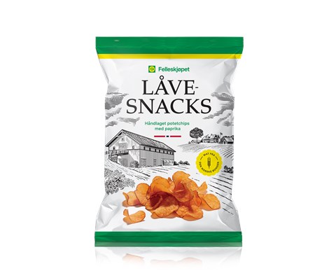 Låvesnacks potetchips paprika 150 g