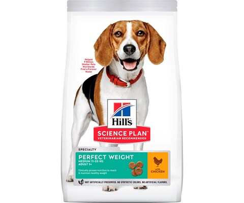 Hundefôr Perfect Weight Medium Adult Kyllling 12 kg