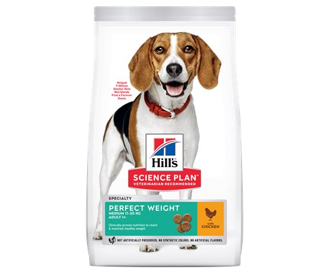 Hundefôr Perfect Weight Medium Adult Kyllling 12 kg