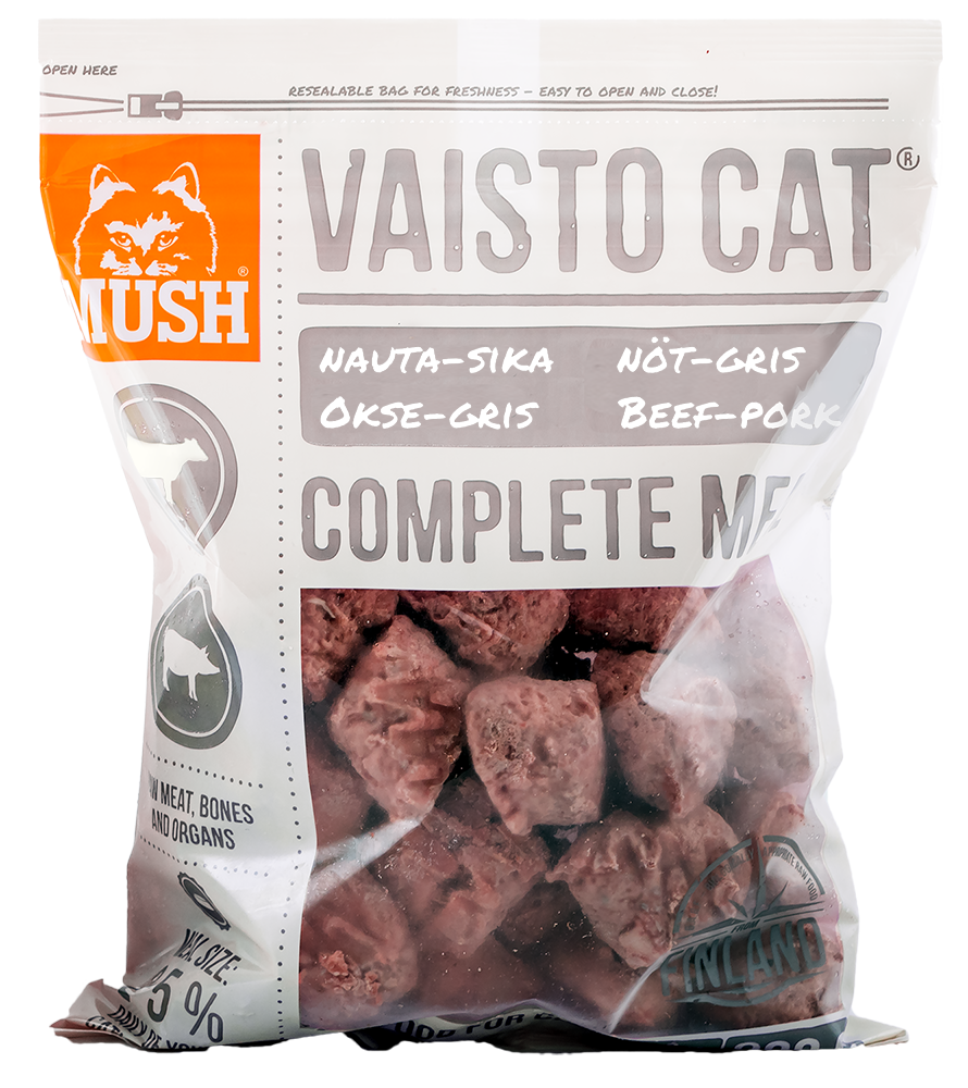 Kattemat Vaisto frosset okse-gris 800 g
