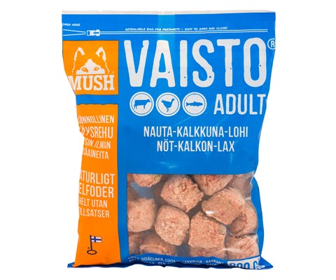 Hundefôr Vaisto frosset okse-kalkun-laks 800 g