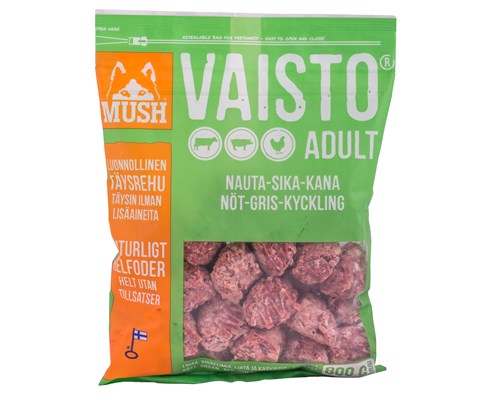 Hundefôr Vaisto frosset okse-gris-kylling 800 g