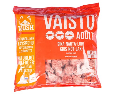 Hundefôr Vaisto frosset gris-okse-laks 3 kg