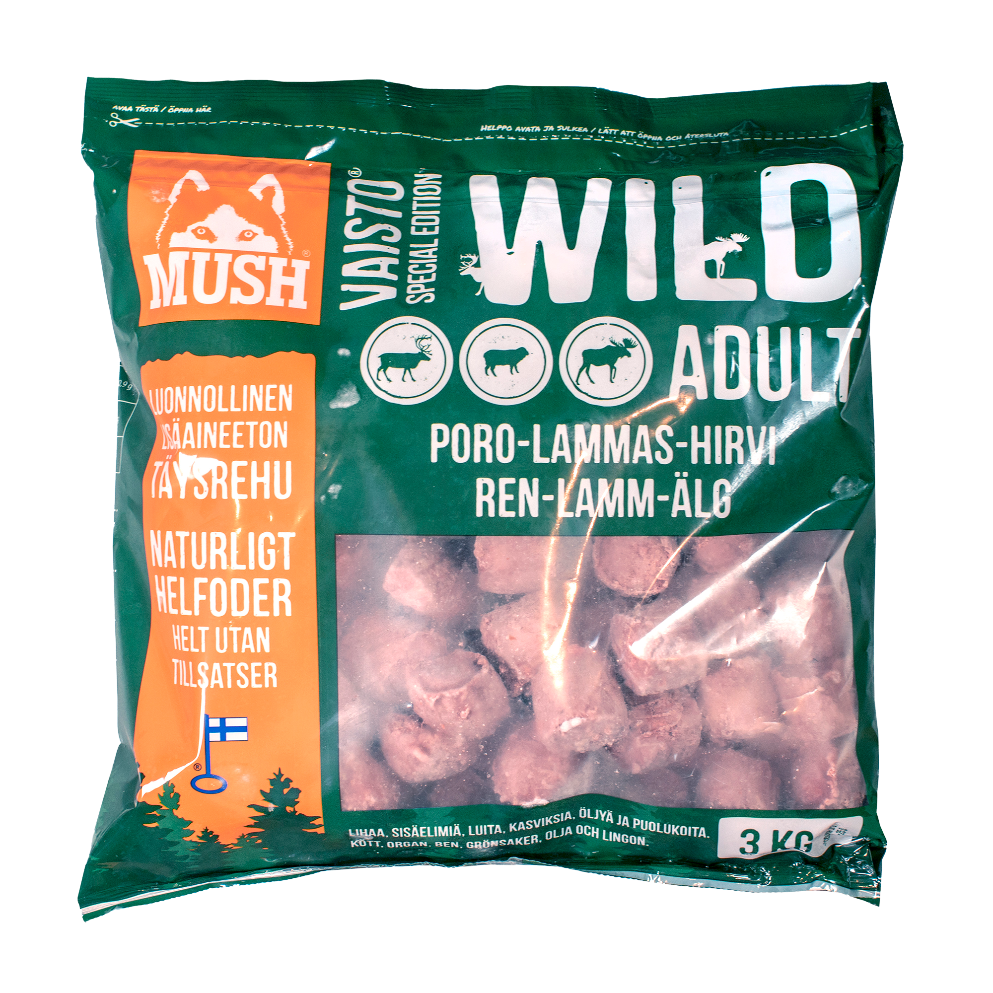 Hundefôr Vaisto Wild frosset elg-lam-rein 3 kg