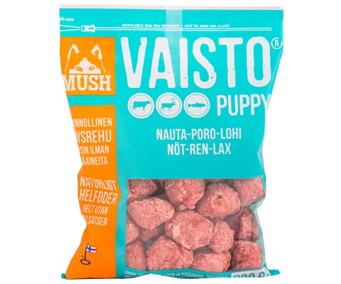 Hundefôr Vaisto Valp frosset okse-rein-laks 800 g