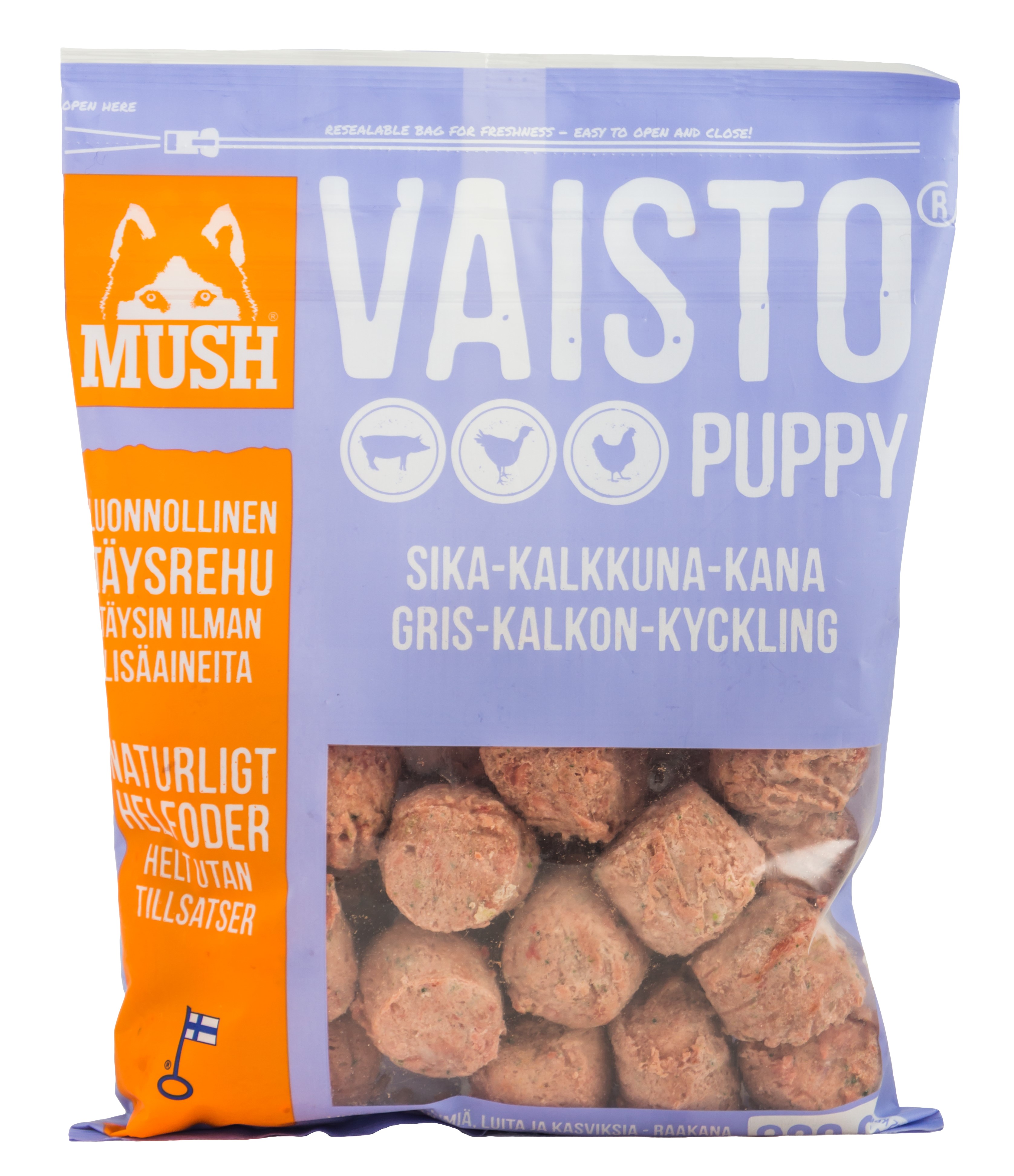 Hundefôr Vaisto Valp frosset gris-kalkun-kylling 800 g