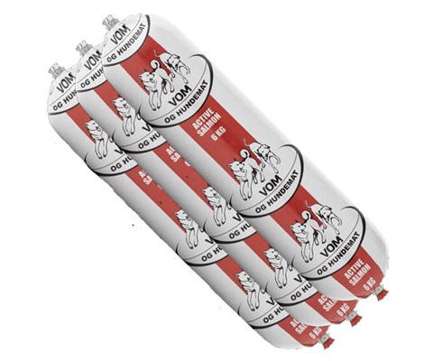 Hundepølse Active fullfôr laks 3x6 kg