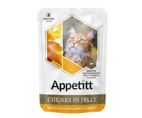 Våtfôr kyllinglever og kalkun i gele 85 g