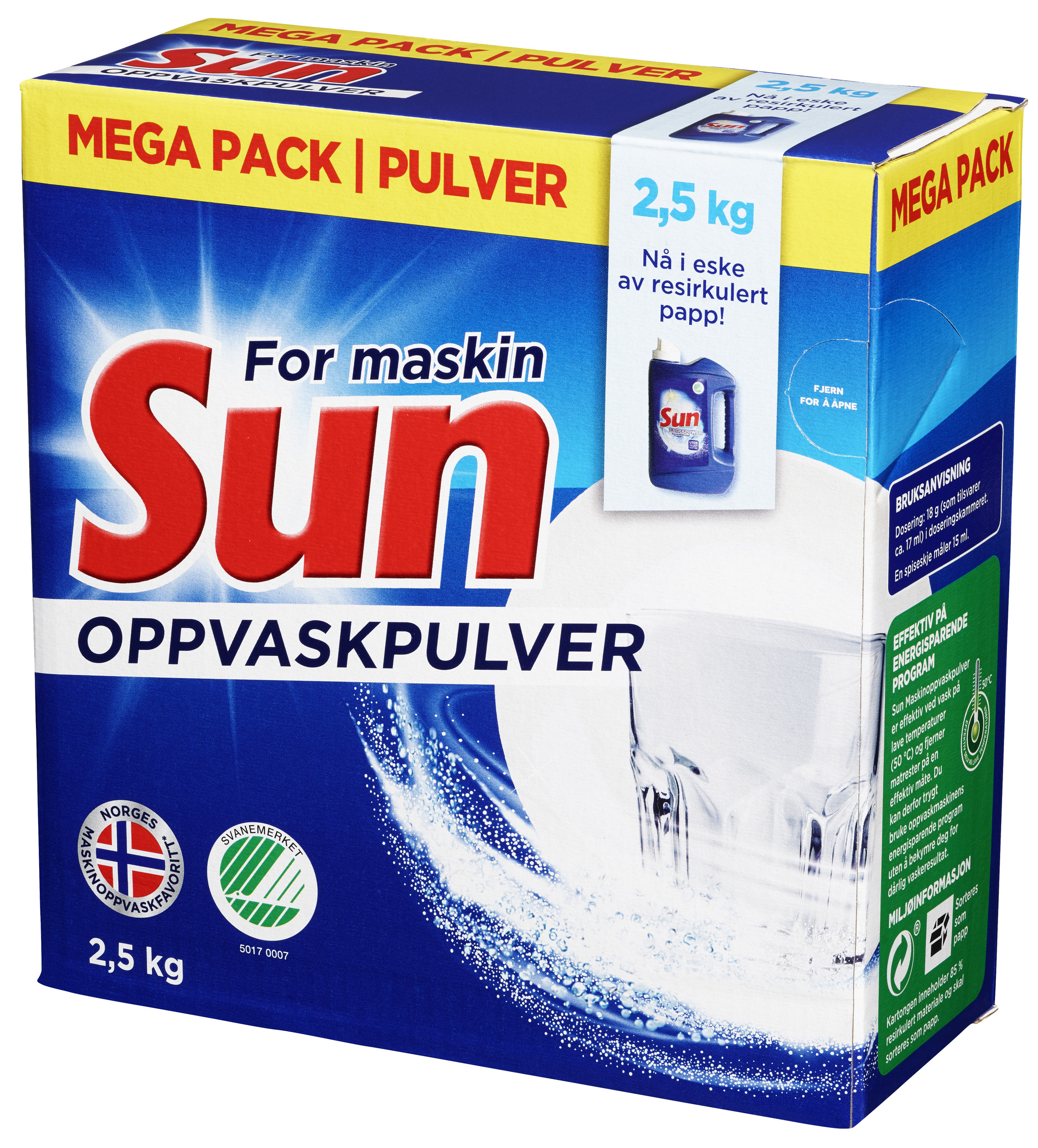 Maskinoppvaskpulver 2,5 kg