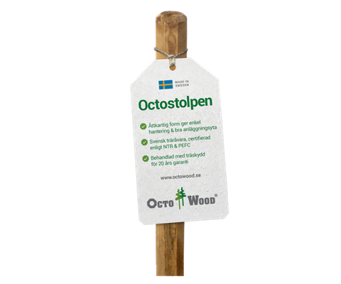 Gjerdestolpe impregnert halv 10x180 cm