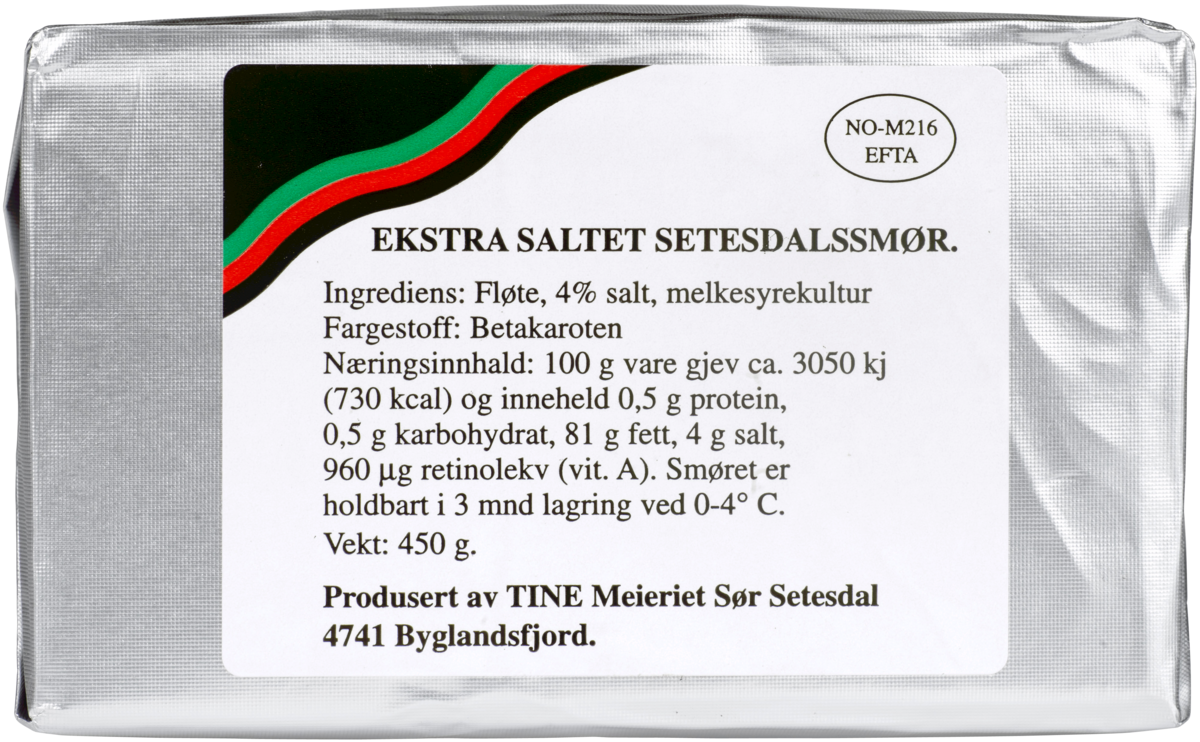 Setesdalssmør ekstra saltet 450 g