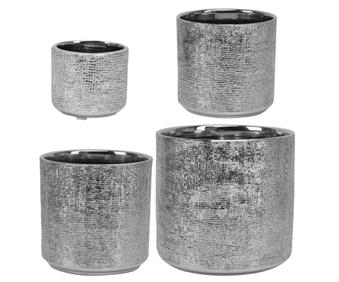 Blomsterpotte Verena sett à 4 stk sølv