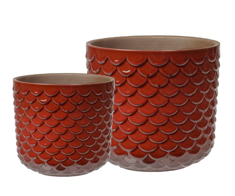 Blomsterpotte Fjellet sett à 2 stk rød