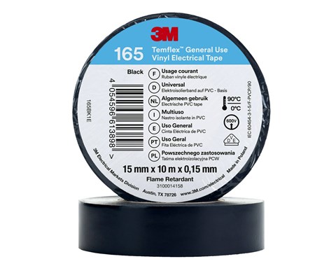 Elektrikstape Temflex 165 vinyl svart