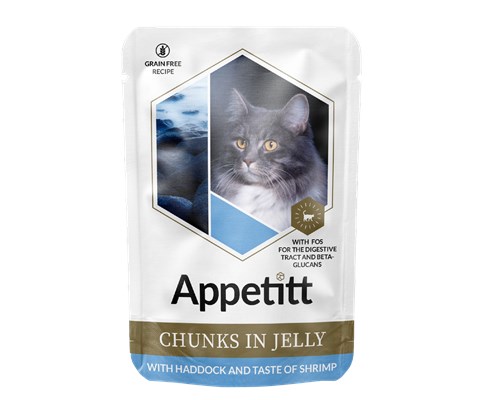 Våtfôr kolje og reke i gele 12x85 g