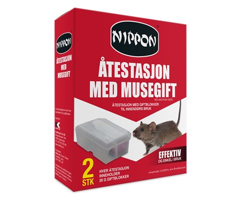 Åtestasjon med musegift 2 stk