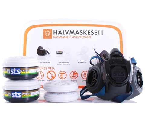 Halvmaske maskesett med filter