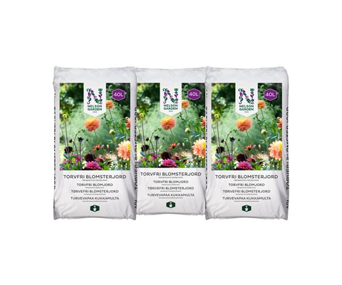 Torvfri blomsterjord 40 L 3 pk