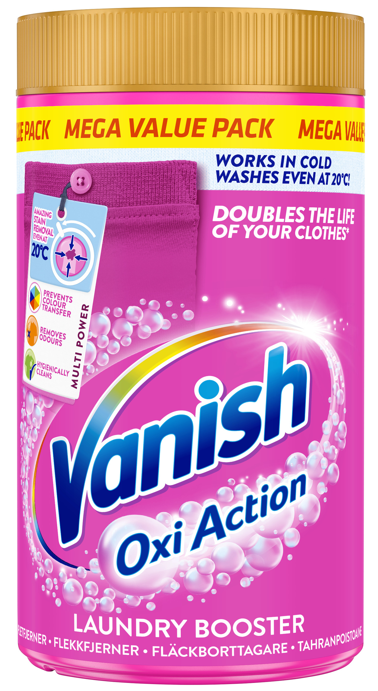 Vaskepulver Vanish Pink Powder 1,5 kg