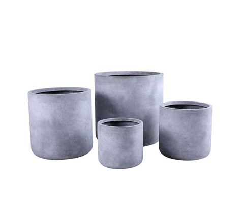 Blomsterpotte Fiberclay sett à 4 stk grå