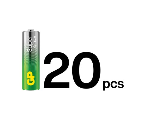 Super Alkaline batteri LR6/AA 20 pk