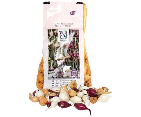 Setteløk mix gul løk, rødløk, sølvløk 250 g