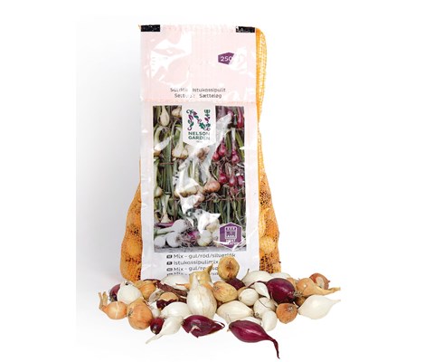 Setteløk mix gul løk, rødløk, sølvløk 250 g