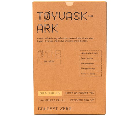 Vaskeark til klesvask Concept Zero 40 stk
