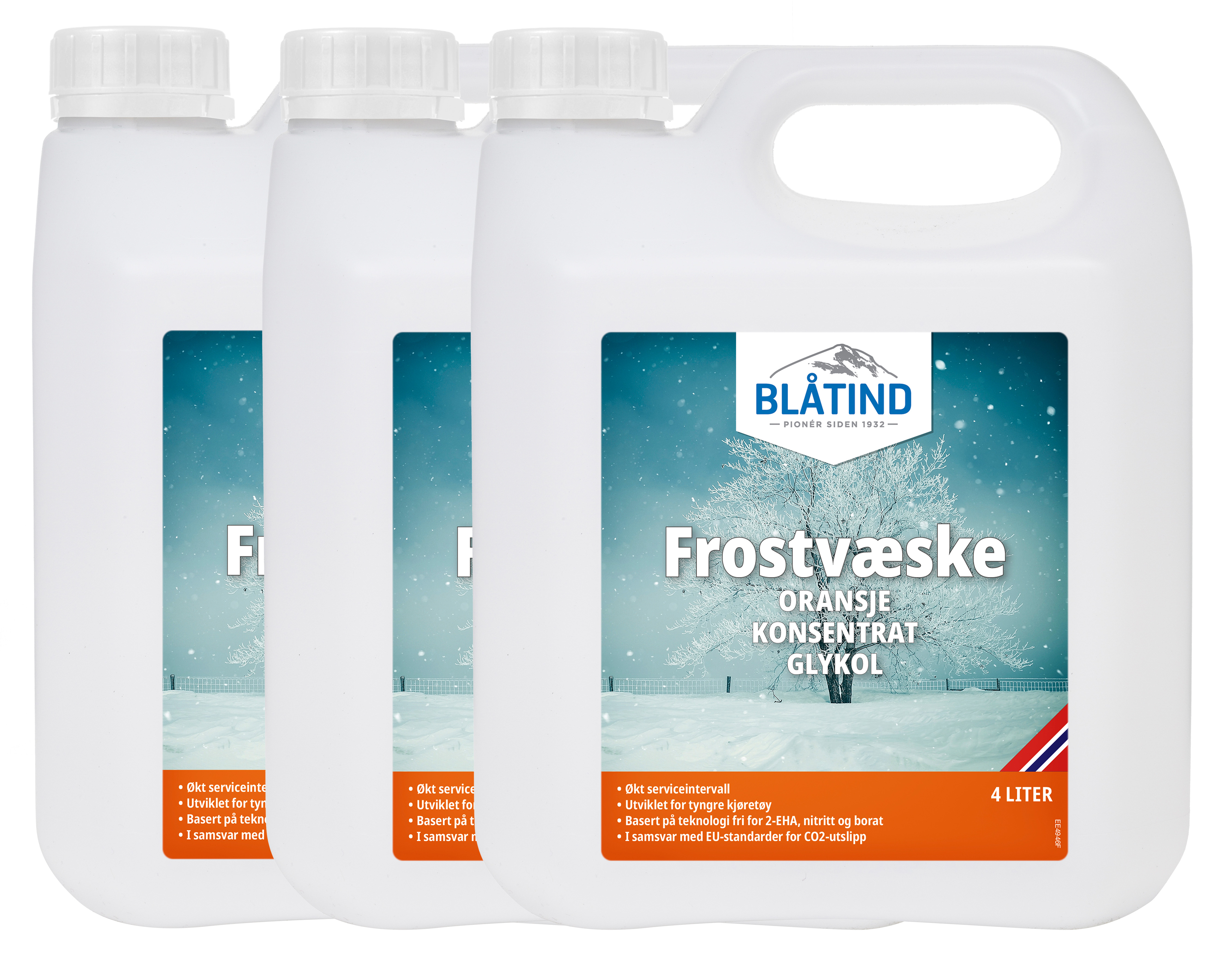 Frostvæske Oransje konsentrat 3x4 L