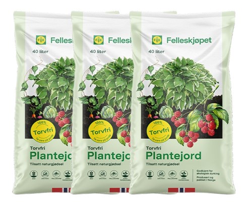 Torvfri plantejord 40 L-3 pk