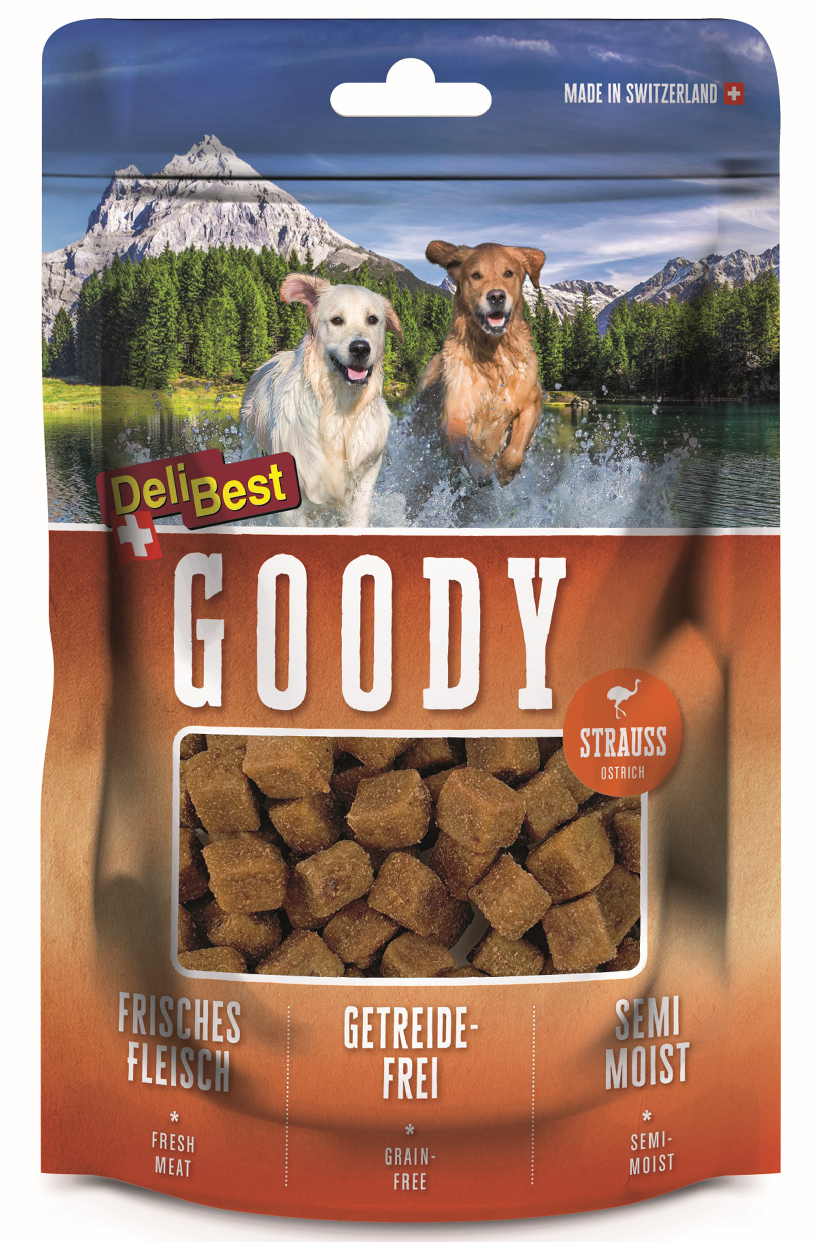 Hundesnacks Goody med struts 100 g