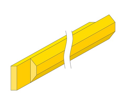 Tverrligger lasket åttekantet 100x3000 mm