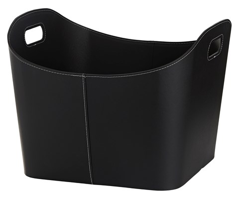 Vedkurv imitert skinn 50x48x38 cm