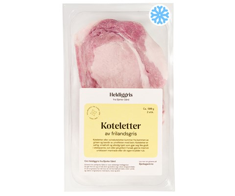 Fryste Fryste Koteletter av Frilandsgris 2 pk