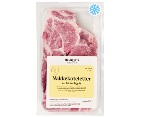Fryste Nakkekoteletter, Frilandsgris 2 pk