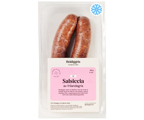 Fryst Salsiccia Rå av Frilandsgris 2 pk