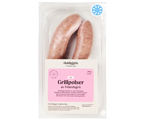 Fryste Grillpølser Rå av Frilandsgris 2 pk