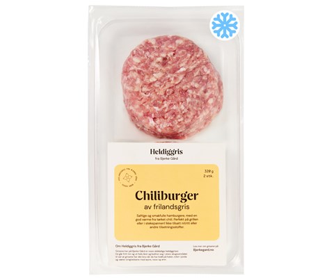 Fryst Chiliburger av Frilandsgris 2 pk