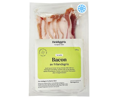 Tørrsaltet Bacon, Frilandsgris 125 g