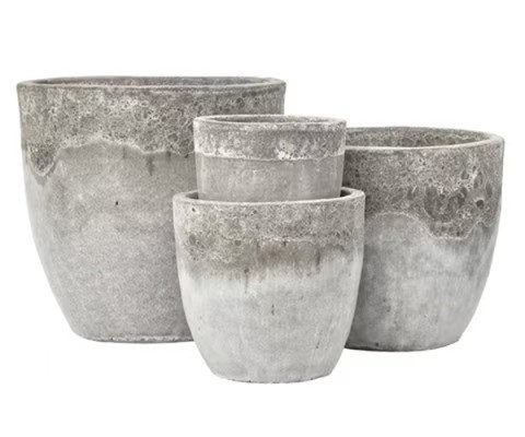 Blomsterpotte Fiberclay Nature sett à 4 stk grå