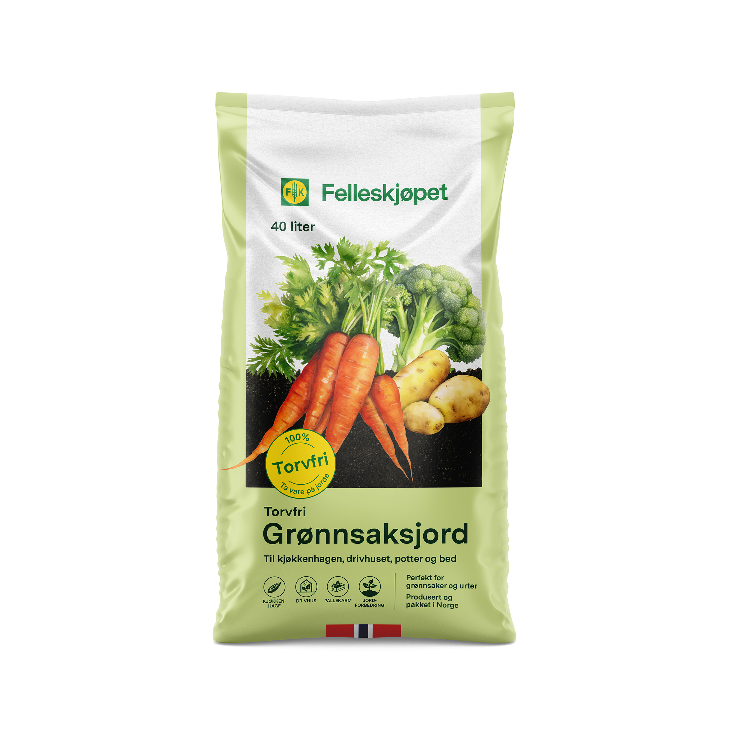 Torvfri Grønnsaksjord 40 L