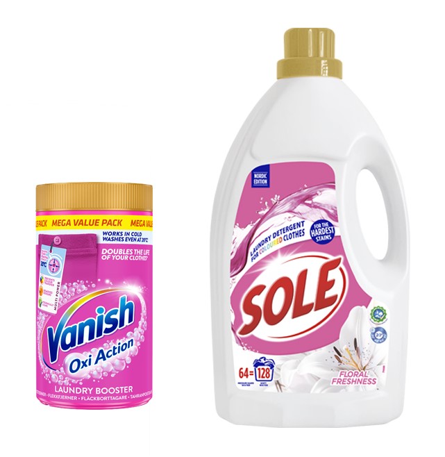 Flekkfjerner og vaskemiddel Kit