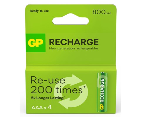 Oppladbare AAA-batteri 800mAh 4 pk