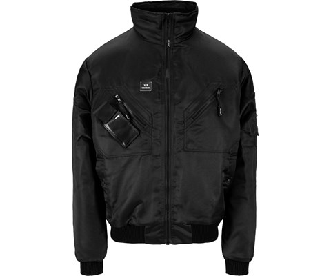 Pilotjakke med pels svart