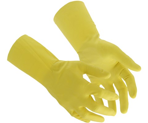 Oppvaskhanske latex 0,35 mm gul